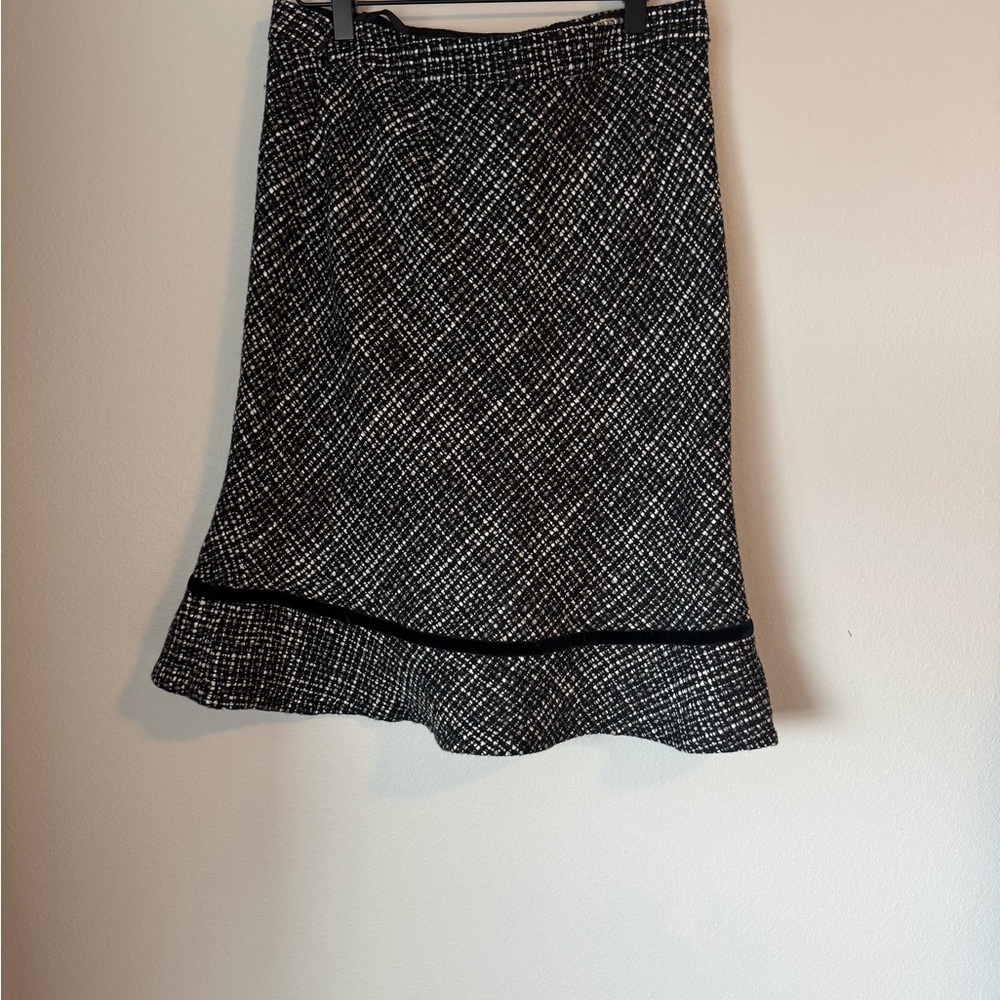 Vintage Gap Tweed Tulip Skirt with Velvet Accent - Picture 3 of 6
